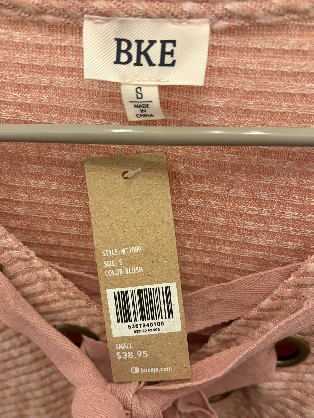 BKE Long Sleeve in blush - NEW WITH TAGS